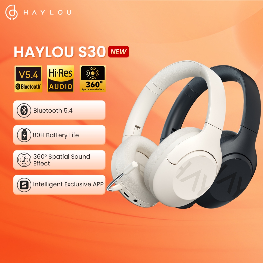 Haylou S30 ANC Premium Wireless Bluetooth Headphones with Mic  NoiseCancelling GamingHeadsetEarphones