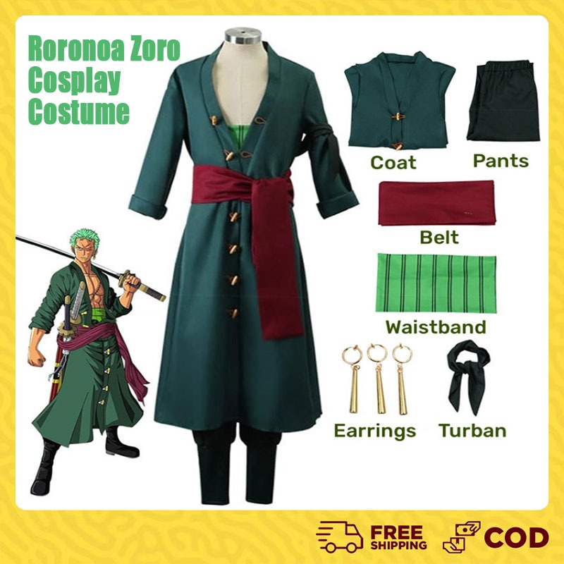Full SetRoronoa Zoro 2nd Cosplay Costume For Men Outfits One Piece ...