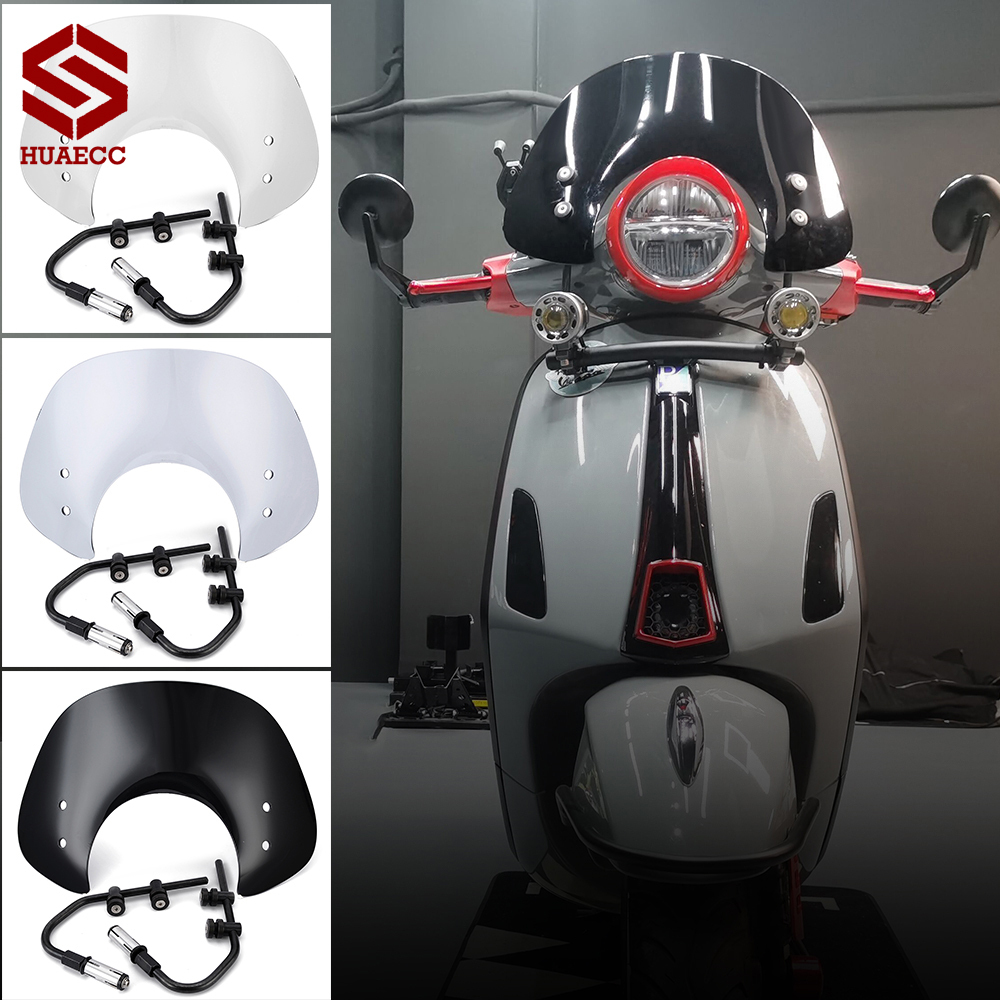 SHINKXMT Pare-Brise De Course Pour Moto Piaggio Vespa LX50 LX125 LX150