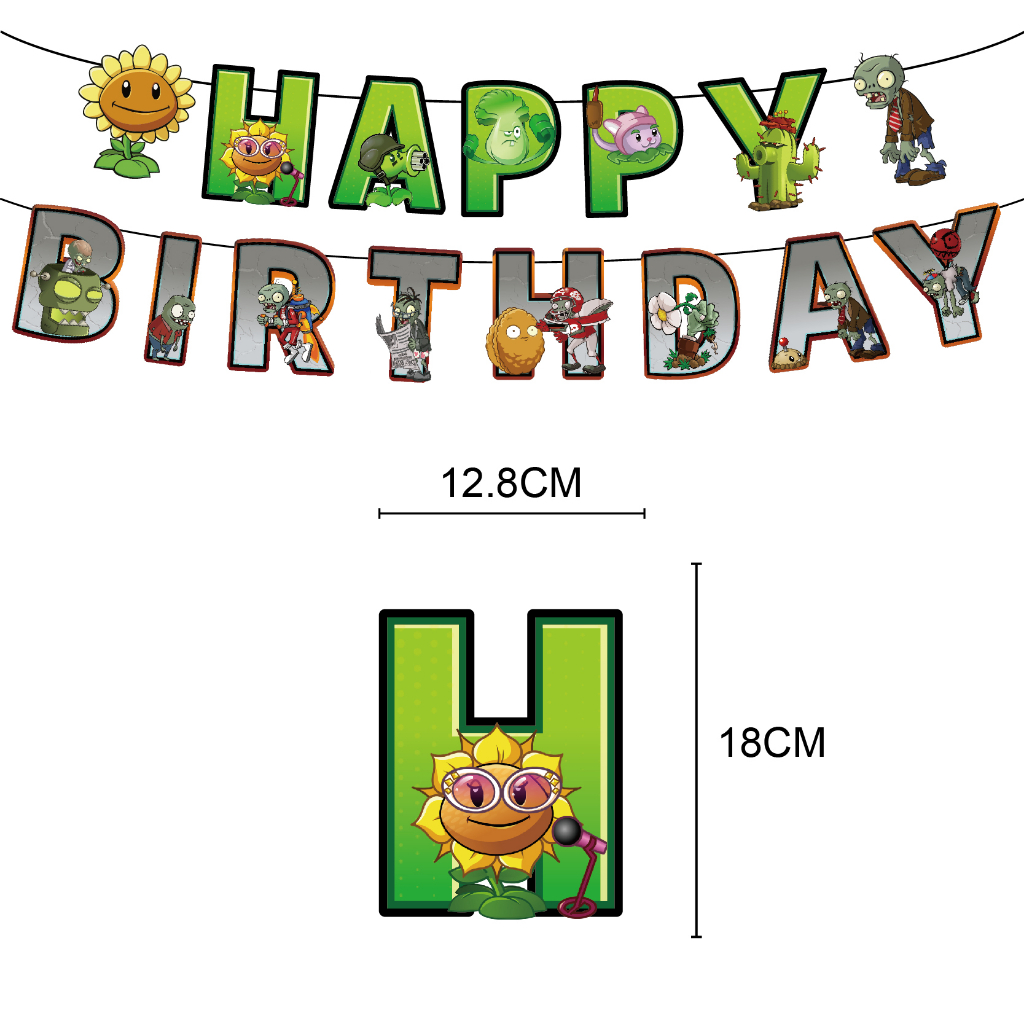 Plants vs Zombies Theme Kids Happy Birthday Party Decoration Supplies ...