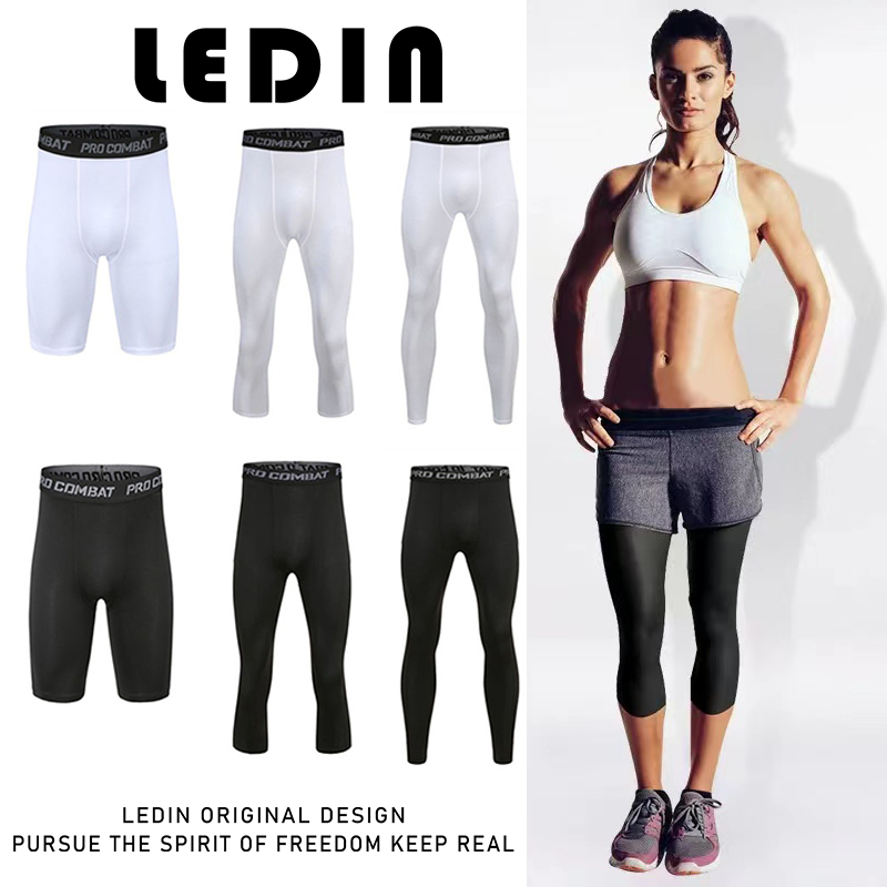 Women Compression Base Layer Running Tight Shorts Sport 3/4 Cropped ...