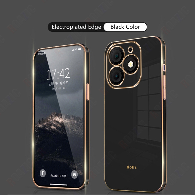 Phone Case For itel A50 4G Straight Electroplate Edge Casing Soft