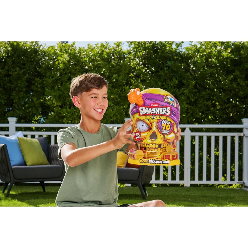Smashers Dino Island Gold Treasure Hunt – œuf Surprise 31,6 Cm – Plus De 70 Surprises, Dinosaure Doré