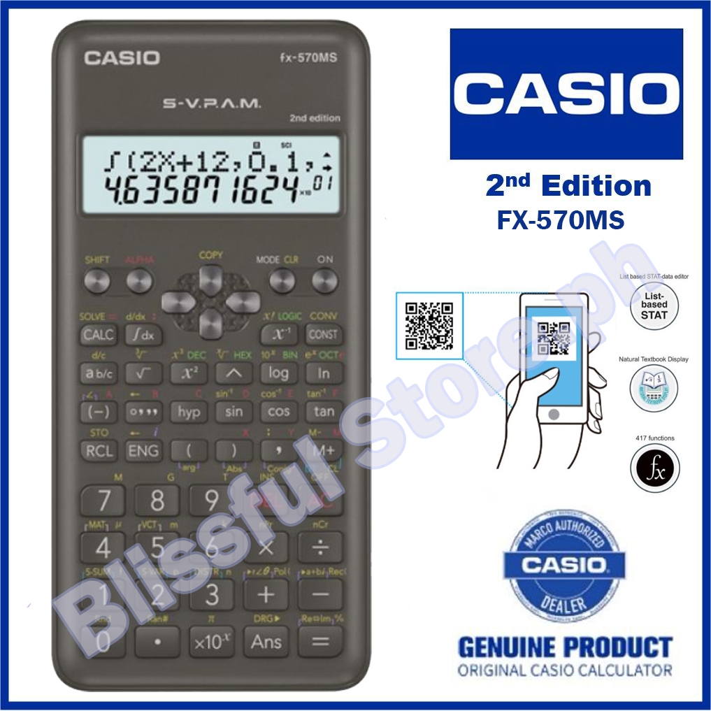 Scientific Calculator Casio Fx 570ms 2nd Latest Generation Battery Portable Calculator High