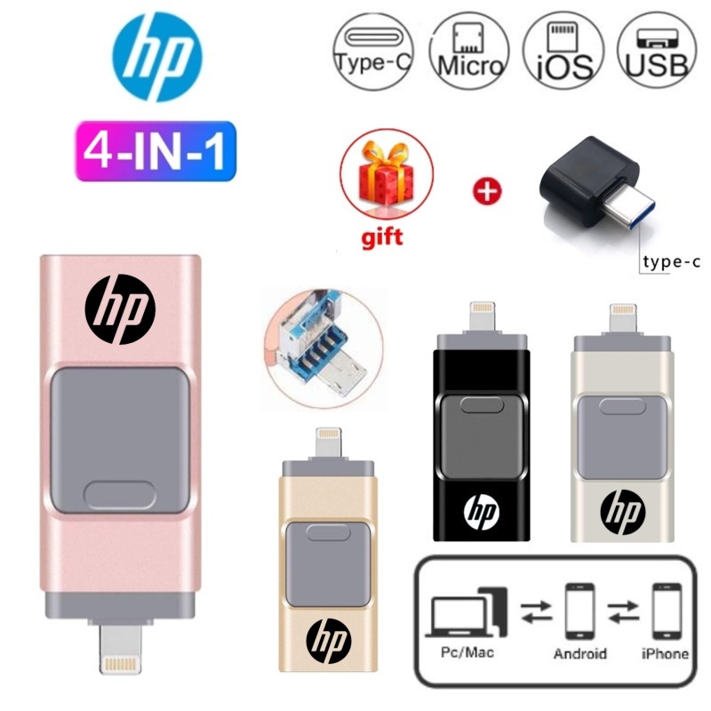 2TB 4 in 1 OTG USB3.0 Flash Drive 1TB 512GB 256GB 128GB Pendrive Type-C ...