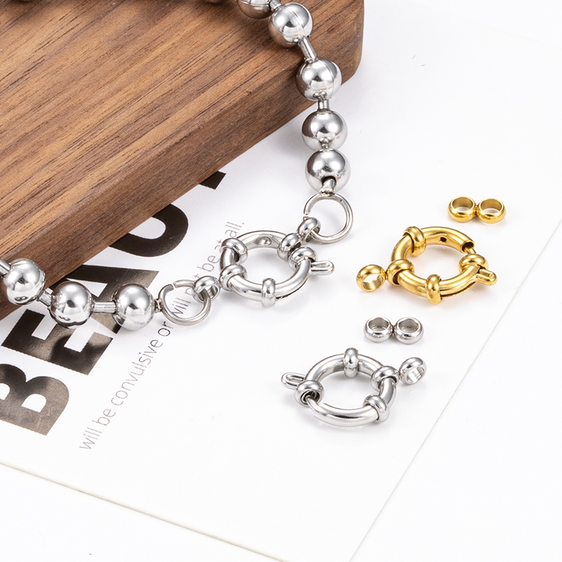 Stainless Steel Gold Round Claw Spring Clasps Hooks For Bracelet ...