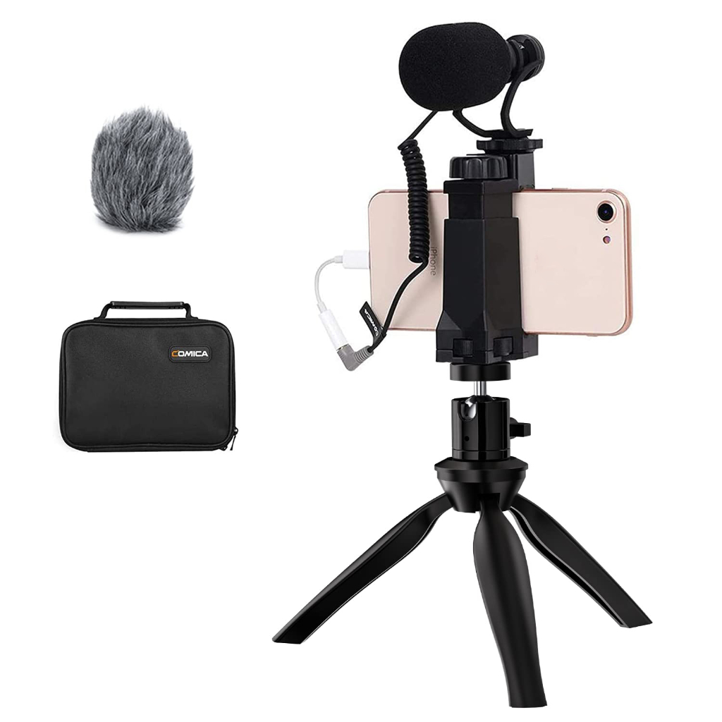 COMICA CVM-VM10-K2 Smartphone Microphone with Tripod, Shotgun
