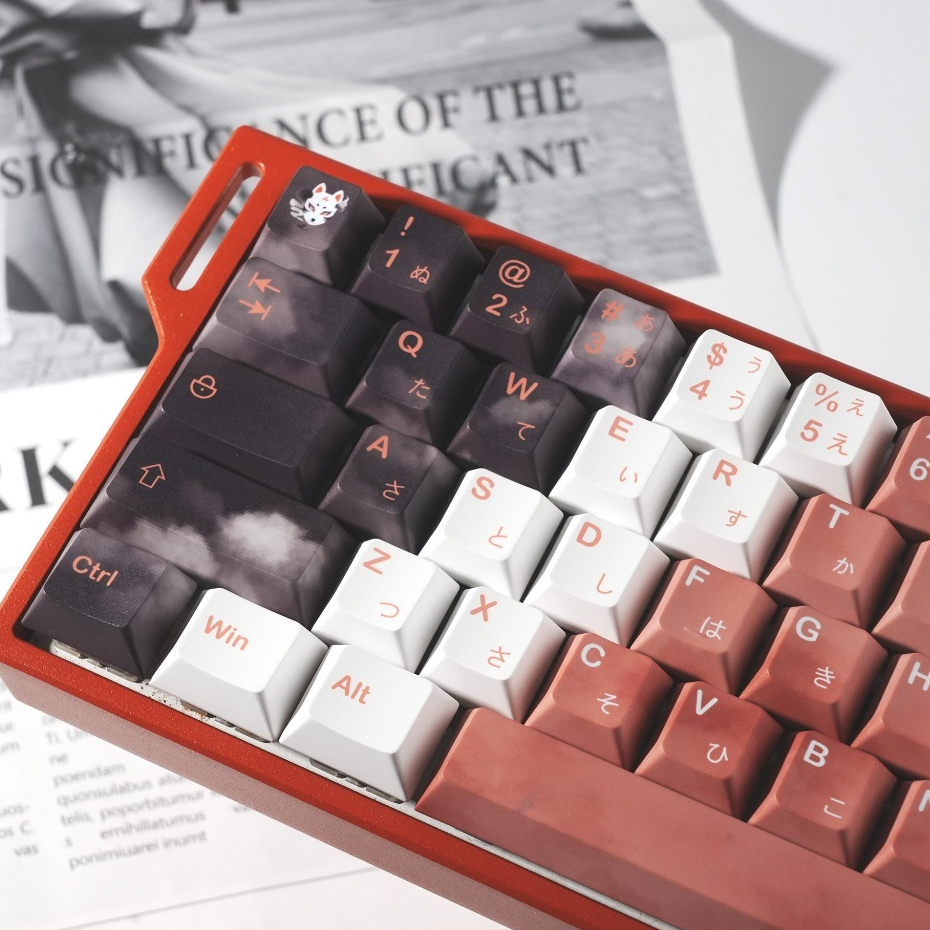 WOMIER Drawing Red 134 Keys Dye Sub Cherry Profile Keycaps for Cherry