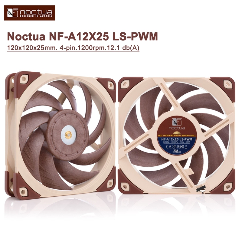 Noctua NF-A12X25 LS-PWM 120mm Computer Case Cooling Fan SSO2 Bearing ...