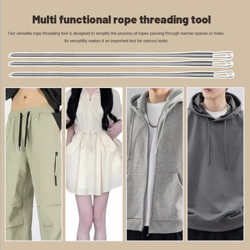 Bendable Spring Rope Threading Tool Waist Rope Auxiliary Device Sewing ...