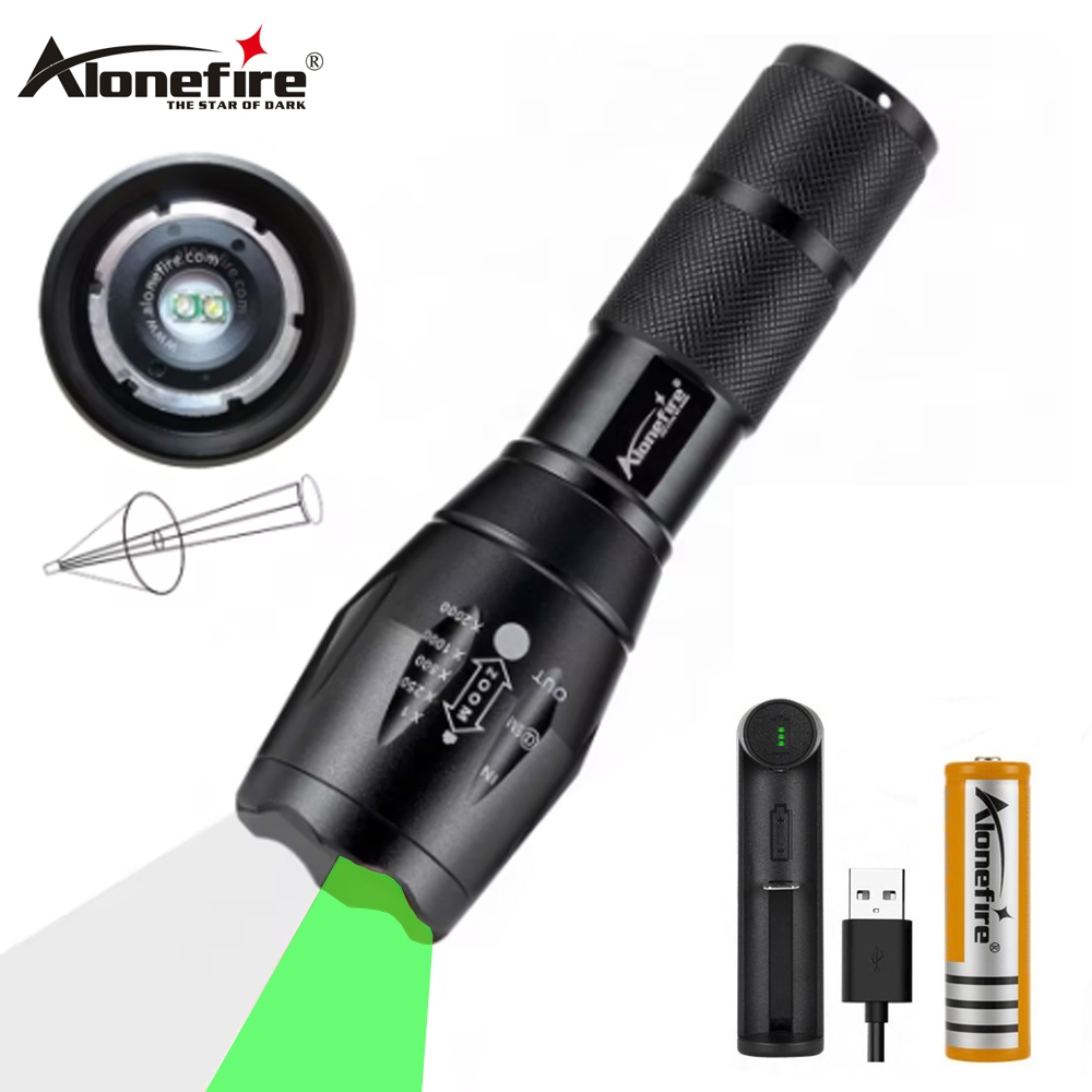 Alonefire G700-Wg 2 In 1 White + Green Light Led Flashlight Bright ...