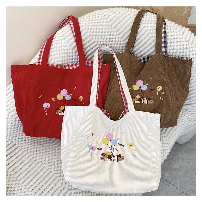 TAVIMART  -  Japanese Retro Polka Dot Floral Tote Bag Women Print Large Capacity Shoulder Bag Ladies Harajuku Everyday Versatile Handbag Chic