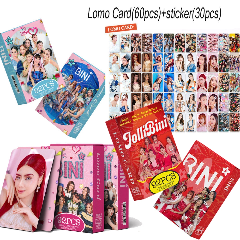 Bini lomo cards 55 Pcs BINI Jollibini Photocards holographic photocards ...