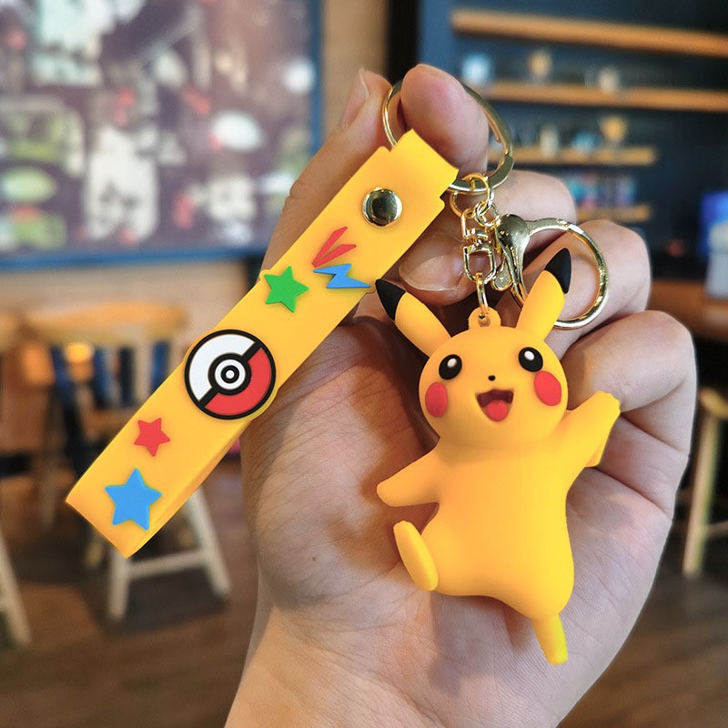 Cartoon anime Pikachu personalized keychain, backpack and key ...