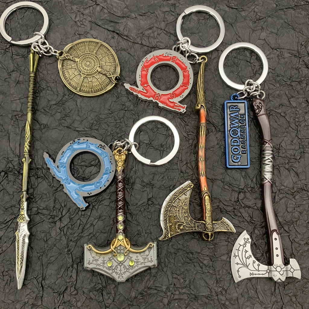 God of War Ragnarok Keychain Thor's Mjolnir Key Ring Leviathan