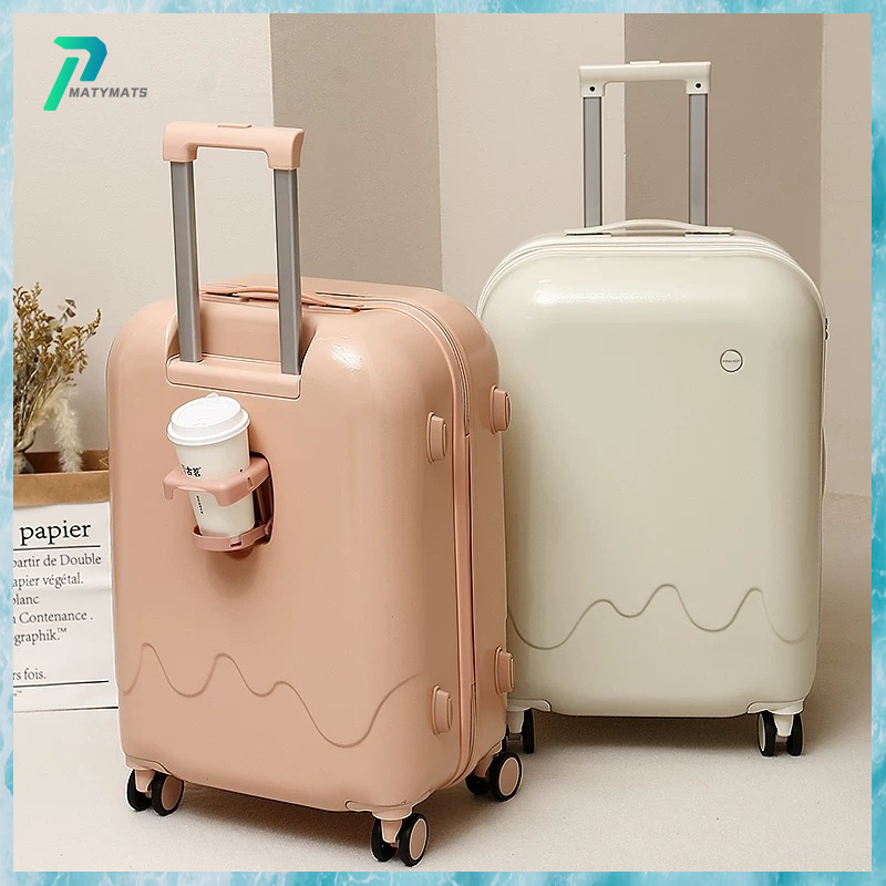 COD 20/26/28 Inches Suitcase Luggage With USB Charging Cup Holder Suitcase  Travel Bag Cute Hand Luggage