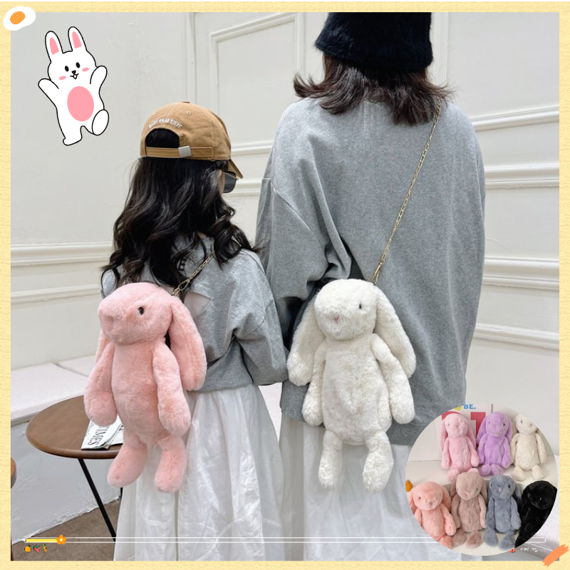 Cute Bunny Rabbit Shape Plush Bag Bunny Bag Chain Decoration Female Bag ...