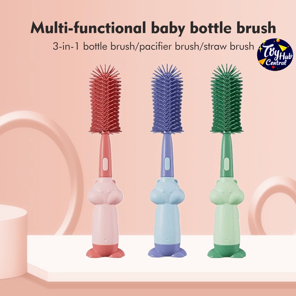 Baby World Grey Feeding Bottle Cleaning Brush – BPA Free, Soft Bristles