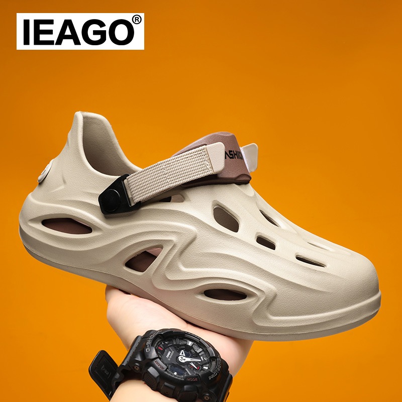 IEAGO Summer Sandals for Men non-slip Beach Sandals Hollow Platform ...