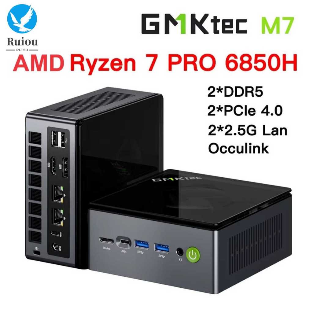 GMKtec M7 AMD Ryzen 7 Pro 6850H MINI PC Windows 11 Pro 2*DDR5 RAM Nvme ...
