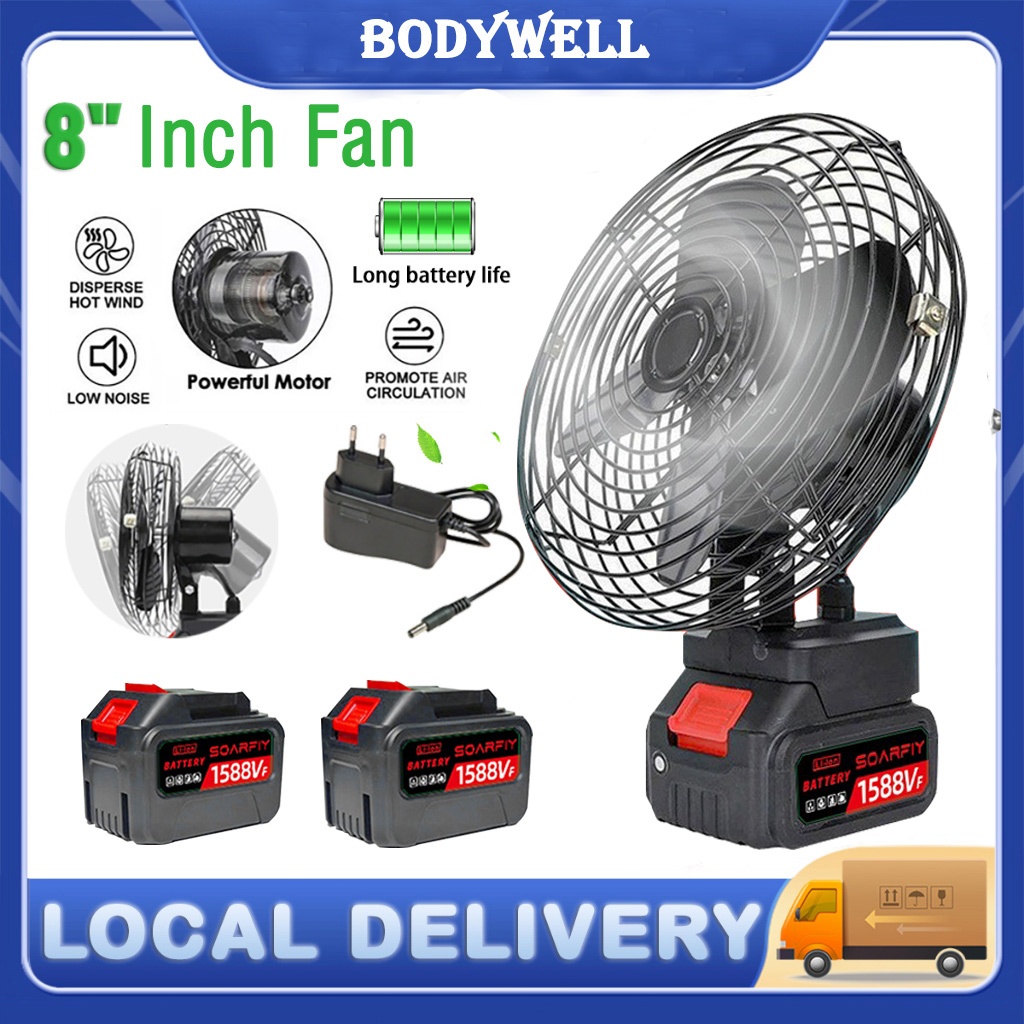 thumbnail interactive-video image 1 of 12-Inch Cordless Fan With Heavy Duty Metal Construction – Variable Speed & 360° Tilt 1 of 6