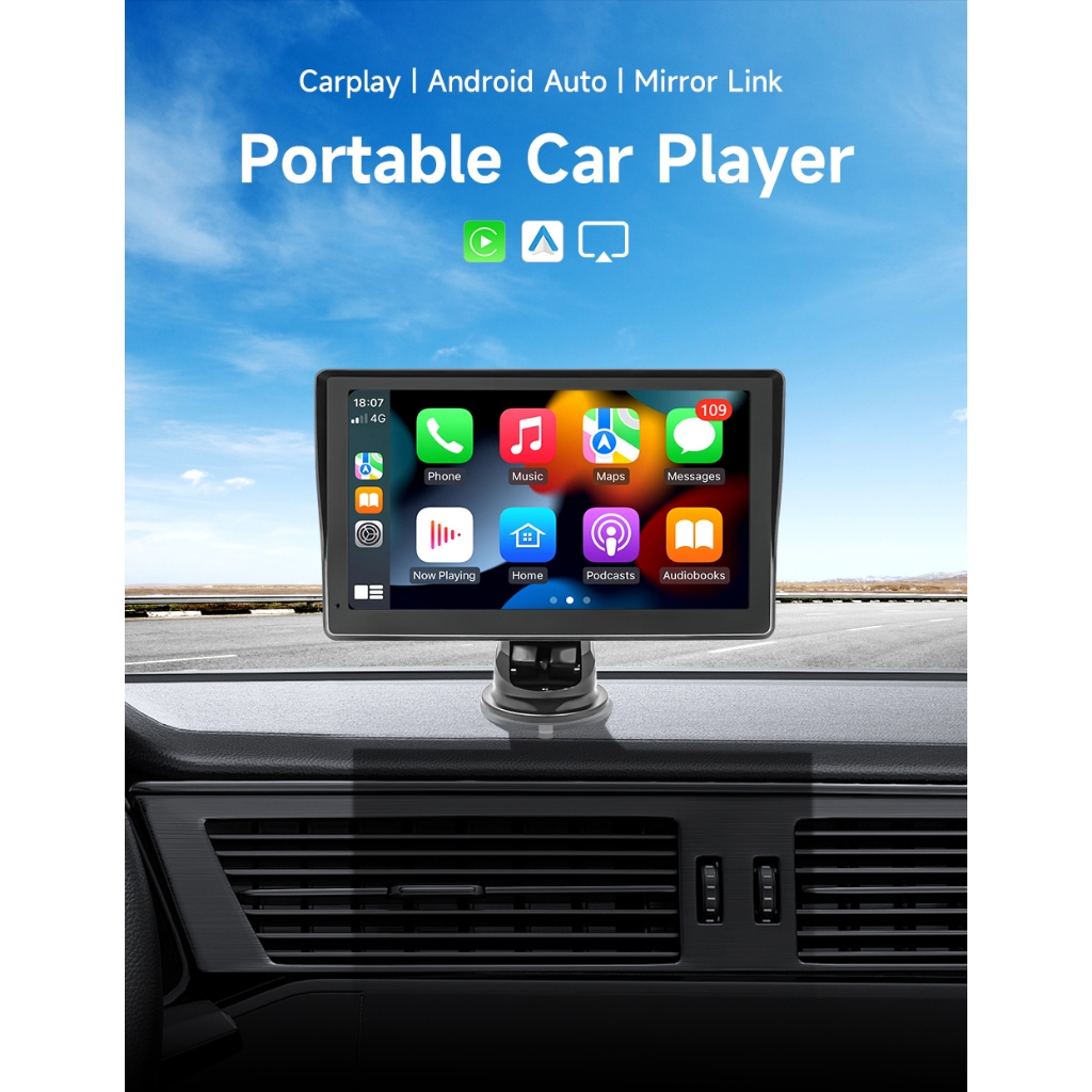 Car Radio Wireless CarPlay Android Auto Multimedia Video Player 7 inch ...