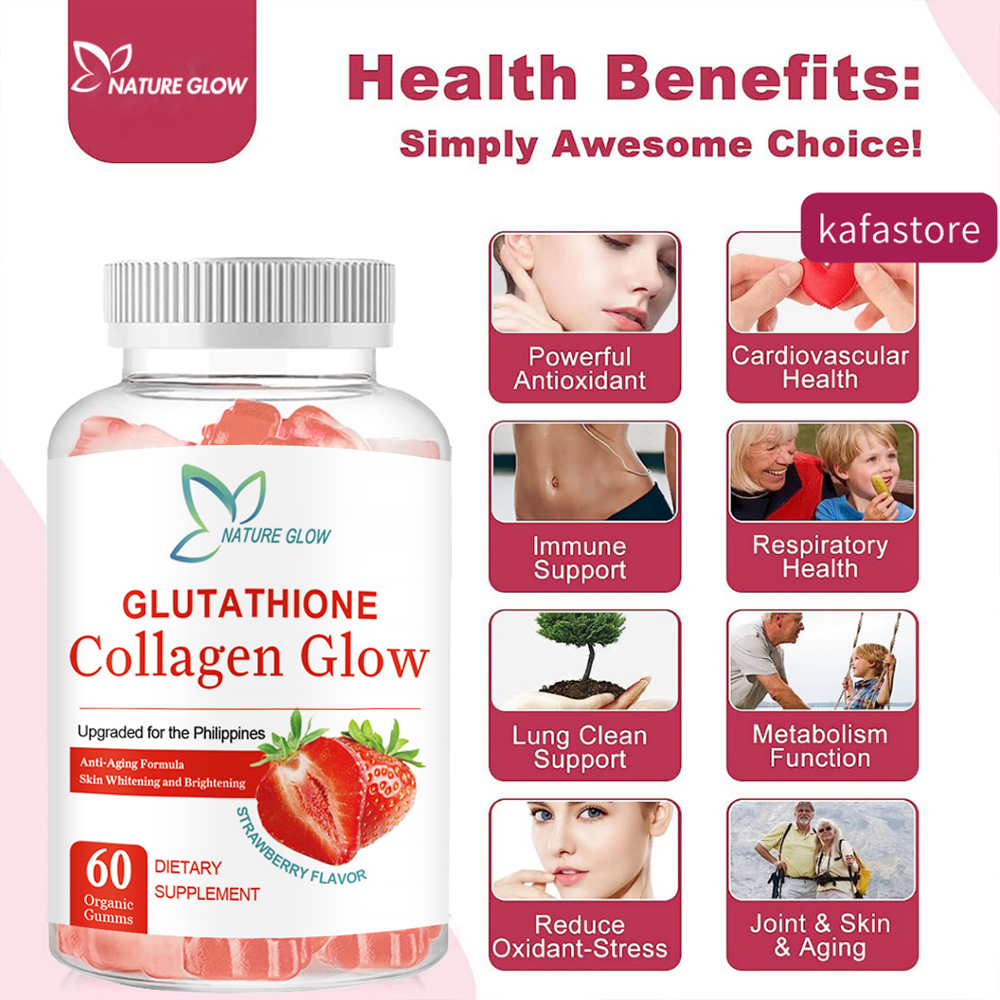 nature glow glutathione collagen glow benefits Whitening Anti‑Aging Gummies 60pcs Sample Collection [SG LOCAL SELLER]Whitening Gummies Size:120g