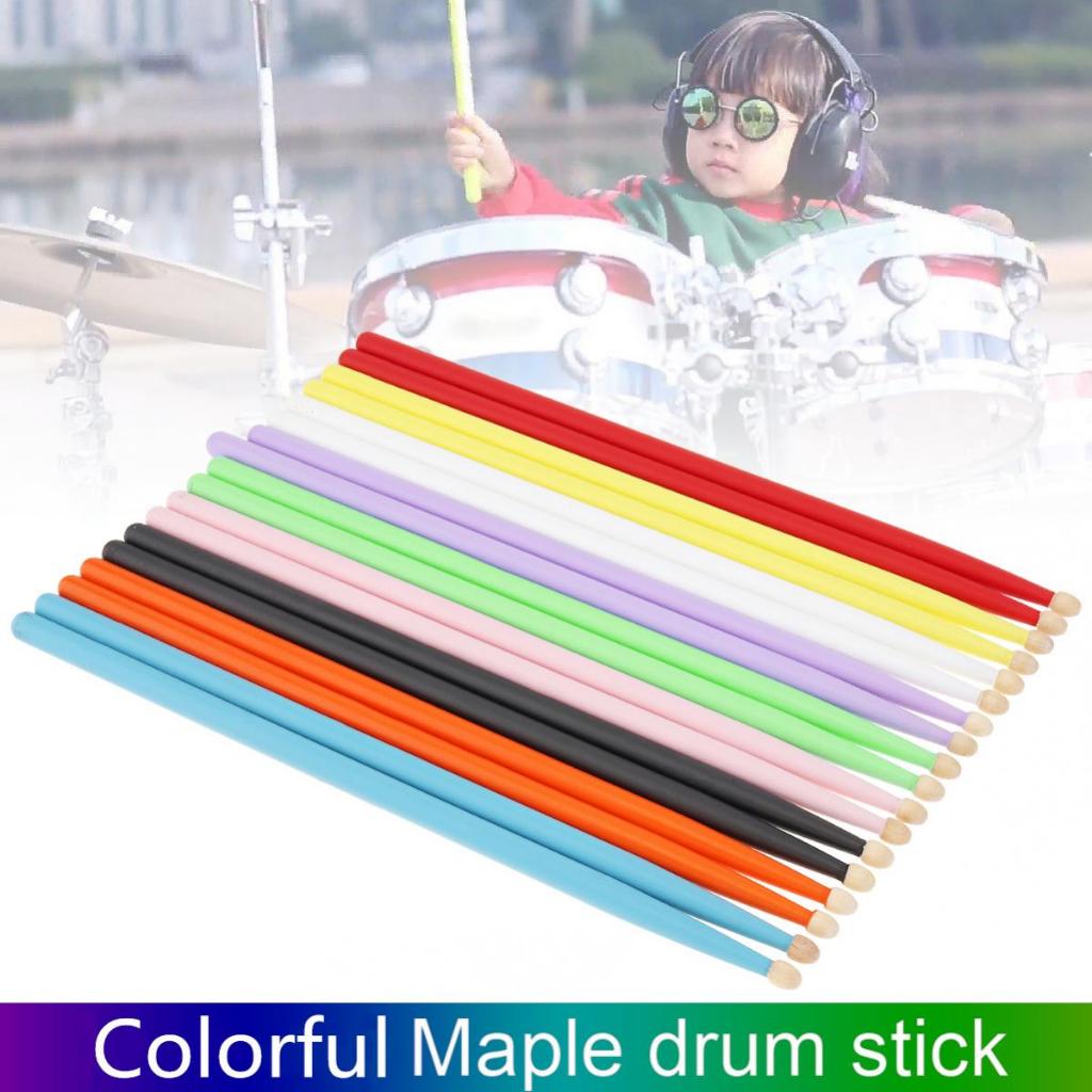 1 Pair Colorful Maple Wood Drum Sticks 7A Music Band Drumsticks ...