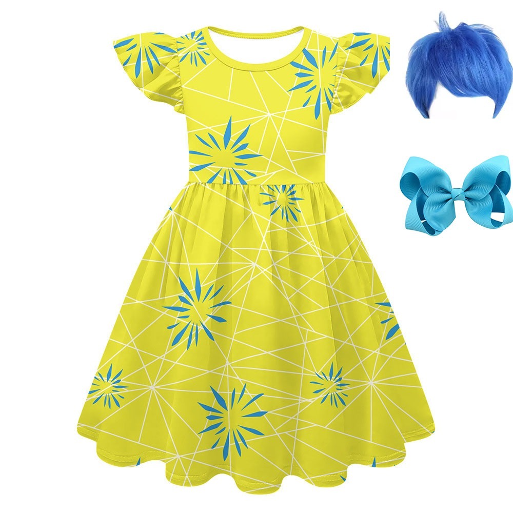 Inside Out 2 Disgust Costume Girls Halloween Cosplay Princess Party