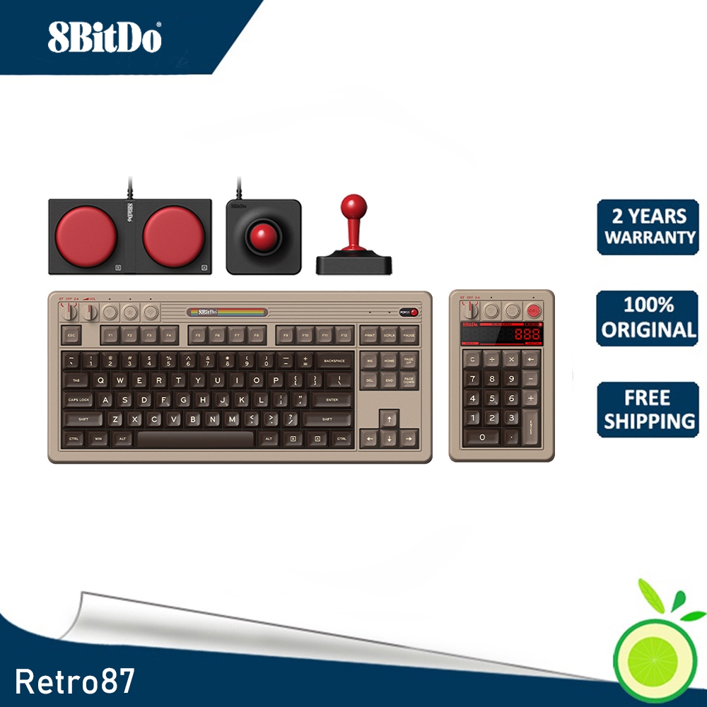 8Bitdo Retro87 C64 Mechanical Keyboard 65% RGB Hot Swappable Wireless ...