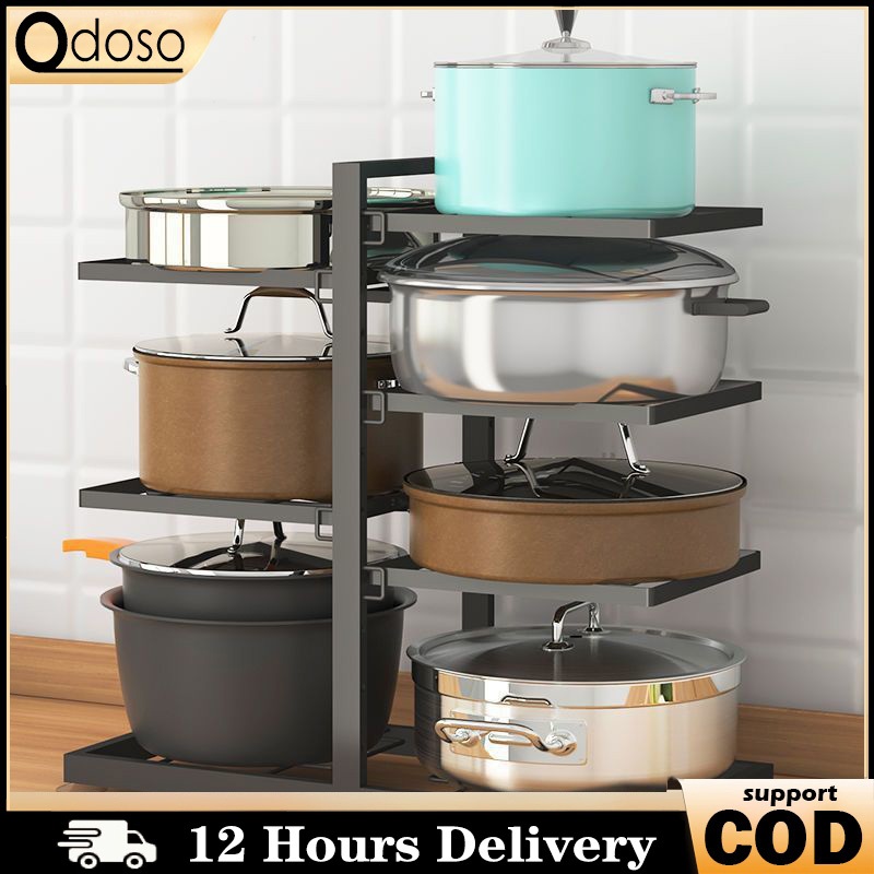 2~8 Layers Kitchen pan organizer Multilayer adjustable kitchenware ...