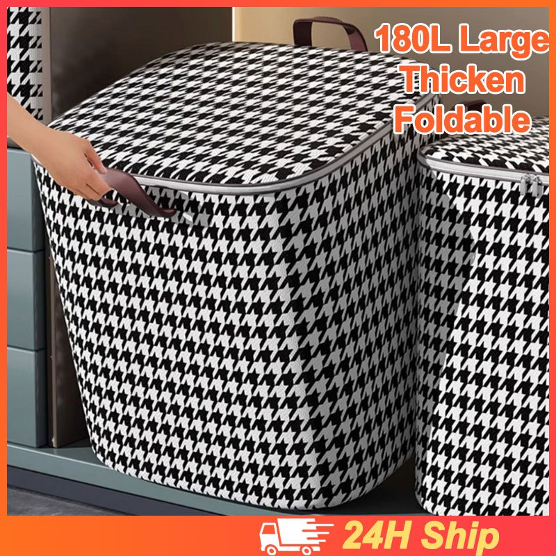 180L Large Clothes Storage Box Foldable Quilt Storage Bag Lalagyan Ng ...