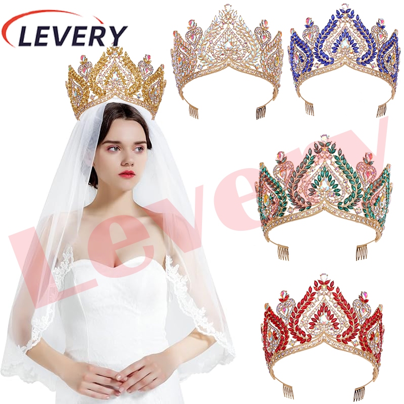 Levery Tiaras and Crowns for Women Crystal Tiaras Rhinestone Queen ...