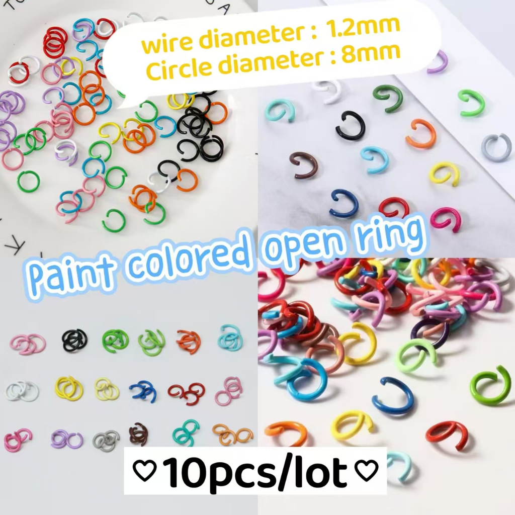 10pcs/lot Painted Colored Iron Opening Ring Jewelry Single Ring ...