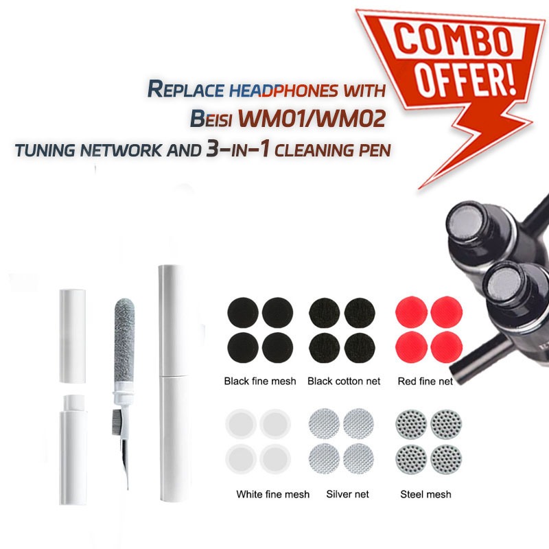 Used in Baseus WM01/WM02 audio replacement cotton 3-in-1 clear tool ...