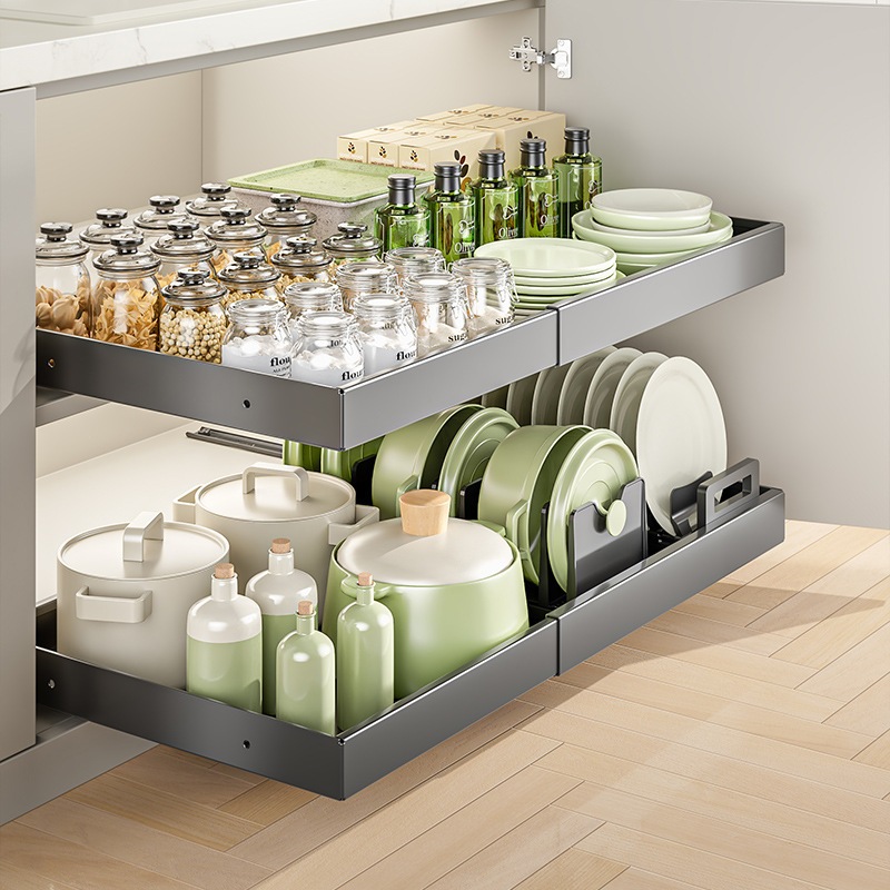 IFS Pull Out Rack Organizer for Kitchen Cabinet Sliding Basket Basket ...