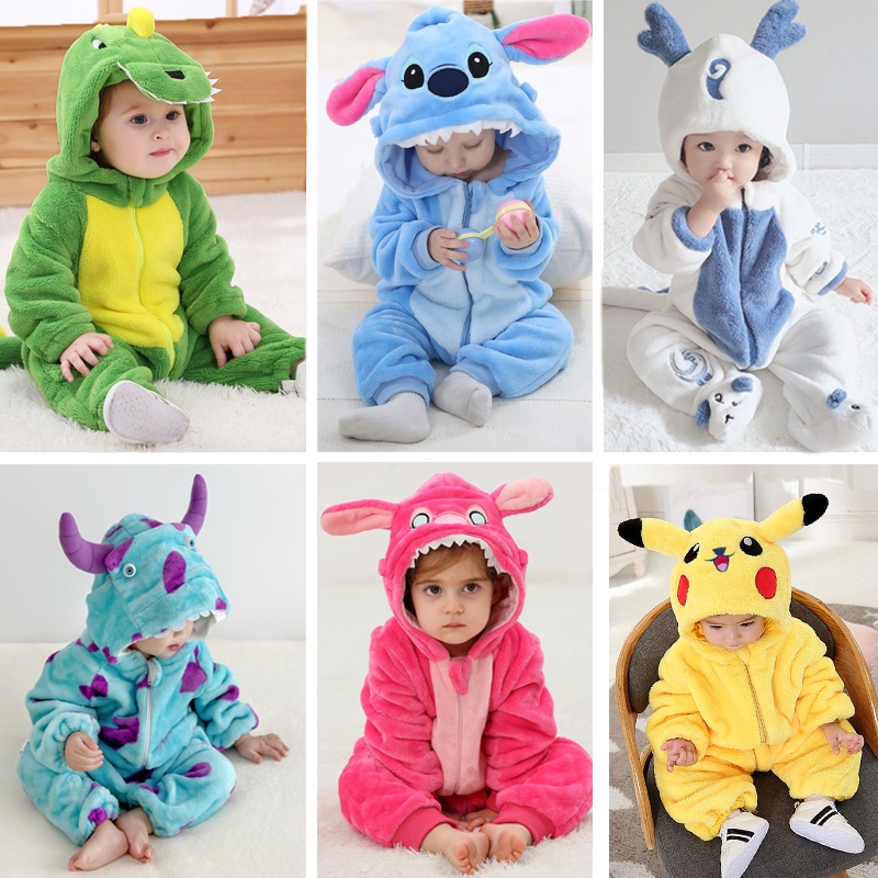 Kigurumi Cute Green Dinosaur Baby Romper Pikachu Sullivan Blue stitch
