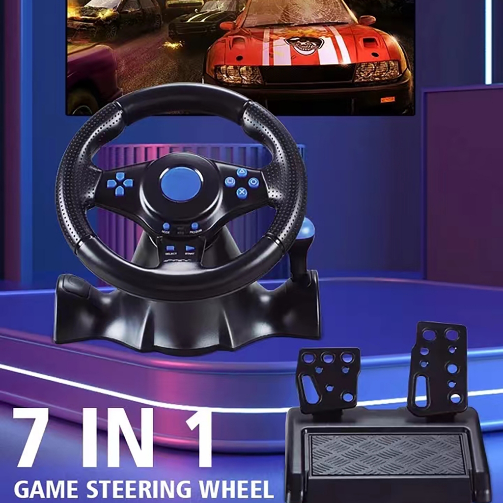7-in-1 Racing Steering Wheel with Vibration Feedback for Switch, Xbox ...