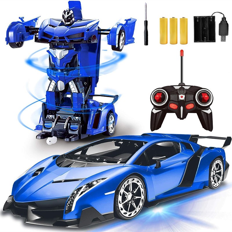 Remote Control Car 2 in 1 Transformation Robots Children Toys 1:18 ...