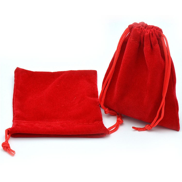 10pcs Red Drawstring Velvet Bags Jewellery Drawstring Wedding Gift ...
