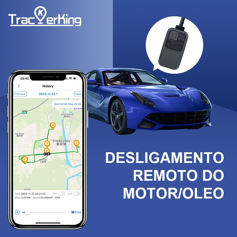Practical Portable GPS Tracker TrackerKing EC08 Remote Control With ...