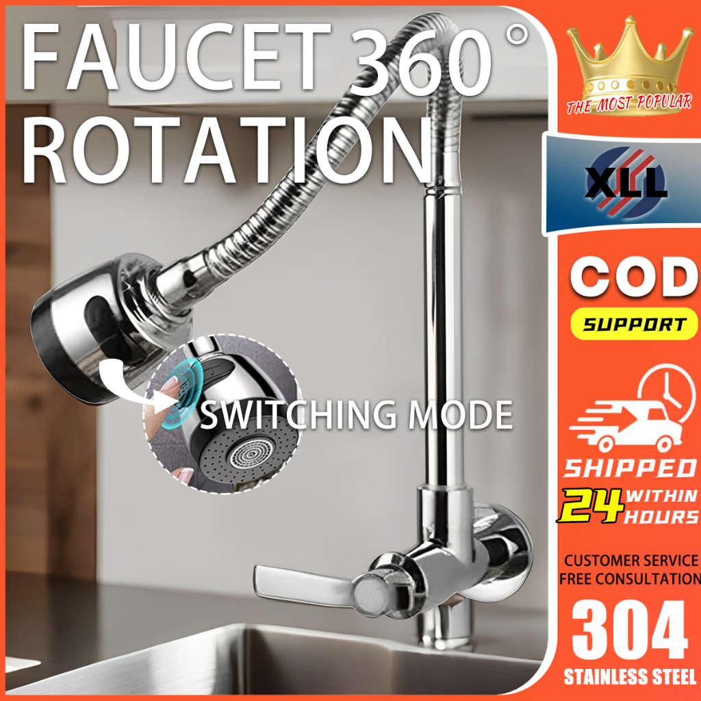 Kitchen Faucet Sink Wash Tap Faucet 360° Flexible Pull Faucet with