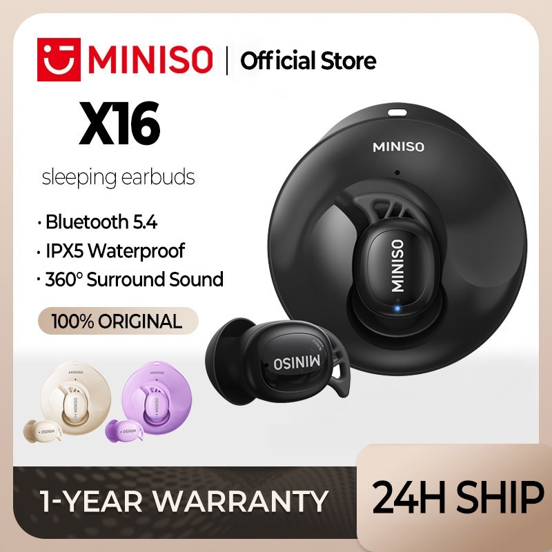 Miniso Mini Bluetooth Wireless Earbuds MINISO X16 Sleeping
