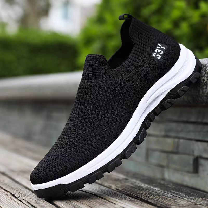 Korean Fashion Sneakers Men's Rubber Shoes for Men Low Cut Thick Sole ...