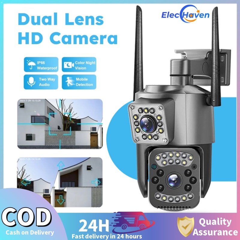 8MP V380 Pro Outdoor CCTV Dual Lens Camera Wifi Connect Cellphone With ...