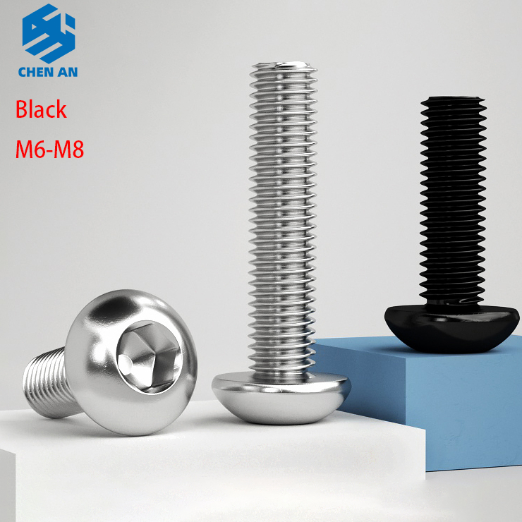 M6 M8 Hex HT Button Cap Head Screw Mushroom Head Stainless Steel A2 304