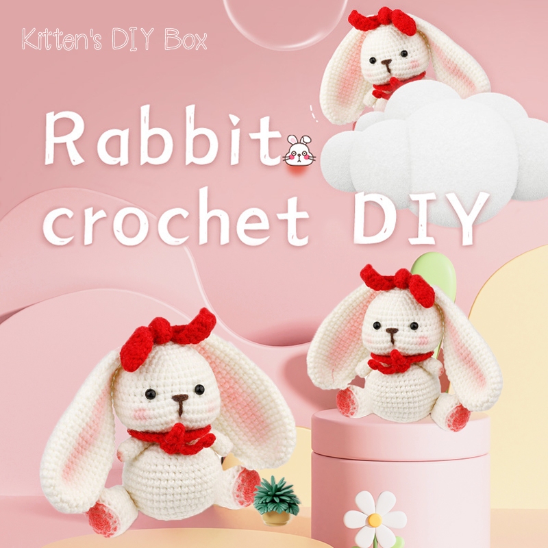 Cute Rabbit Crochet Beginners Kit Cute Bunny Craft Kit with ...