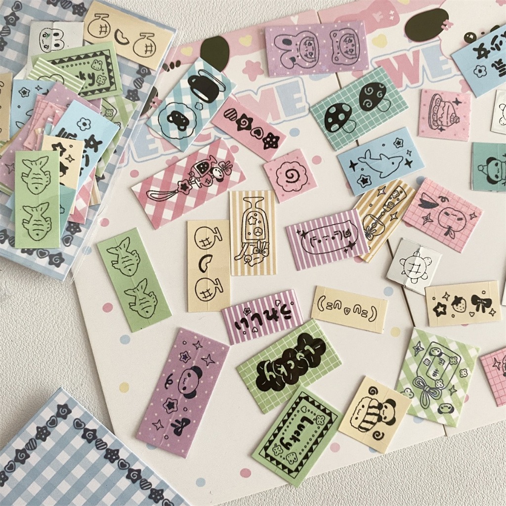 Cartoon Cute Label Machine Stickers 30 Sheets Handbook Phone Case ...