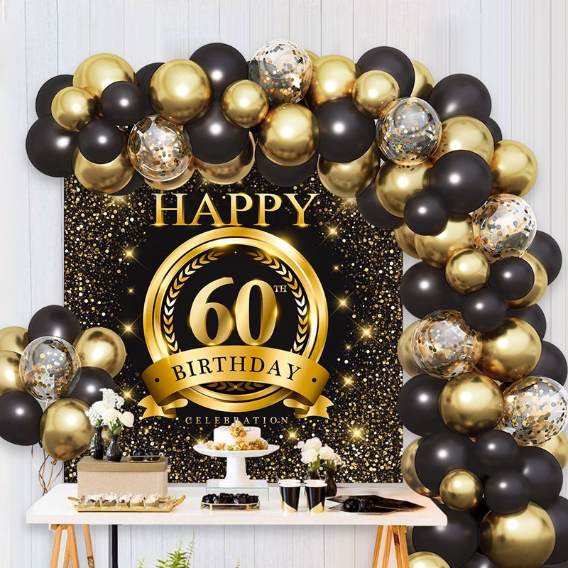 60Th Happy Birthday Banner Birthday Decorations For Men Birthday Party Decorations Birthday Backdrop