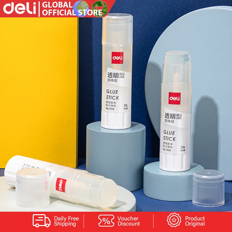 Deli Glue Stick 8/21g Stationery ACR Strong Glue Stick Transparent ...